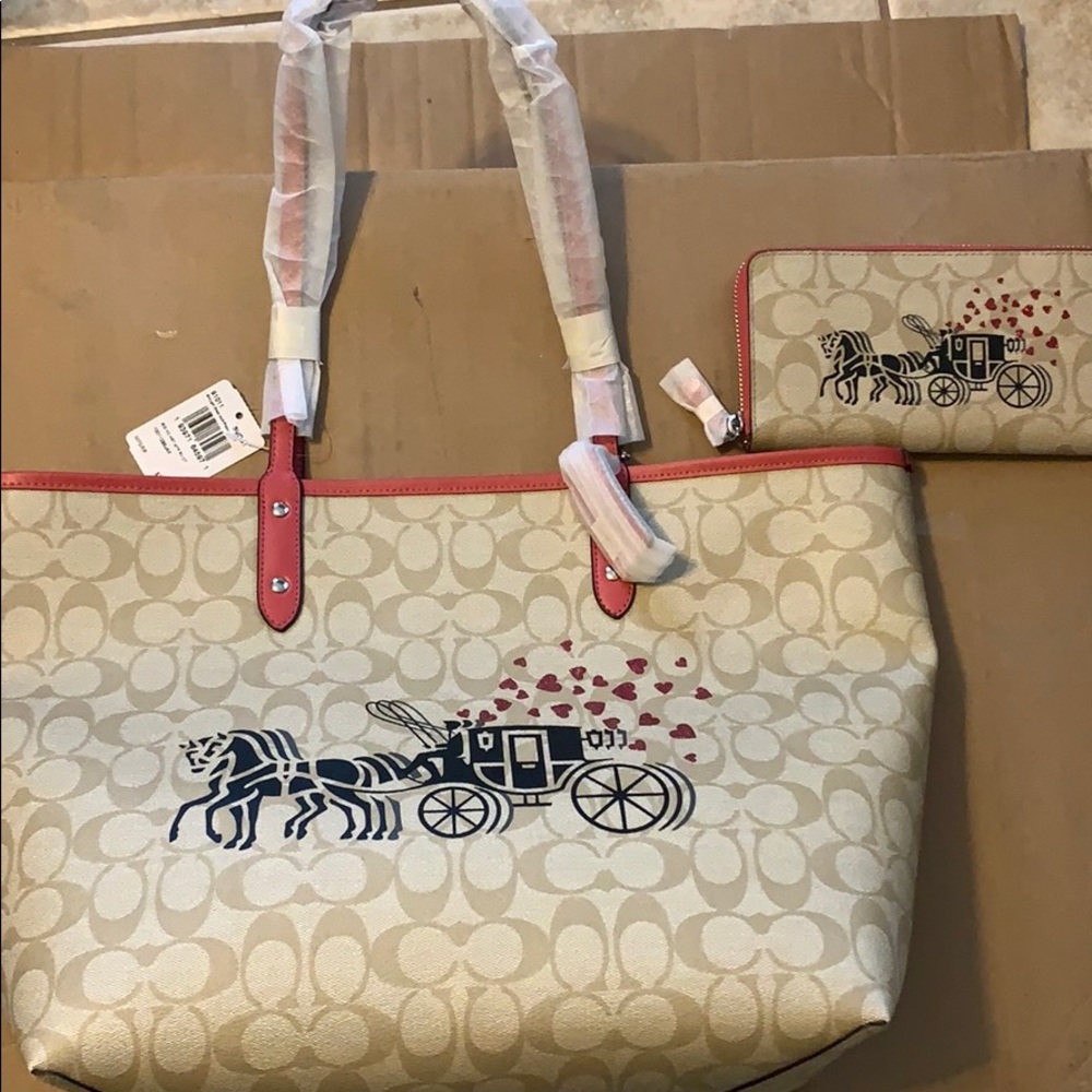 NWT Authentic Coach Bag and Matching Wallet